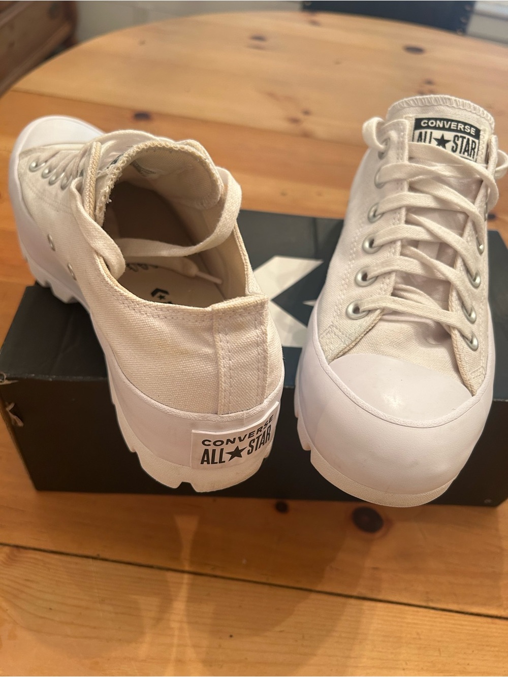 Converse Low Top Platform Sneakers in Off-White - Picture 6 of 10